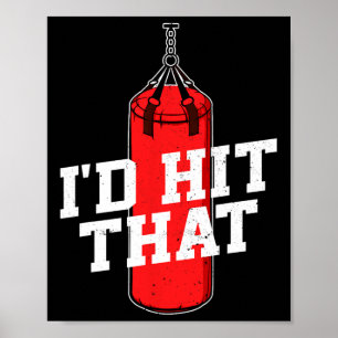 Poster Boxe Je Frapperais Que Gants De Boxe Punching Bag