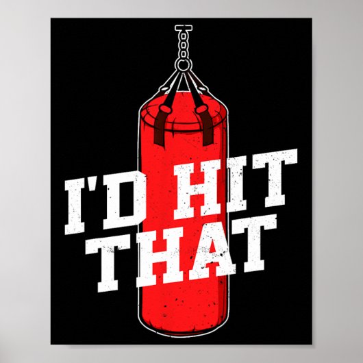 Poster Boxe Je Frapperais Que Gants De Boxe Punching Bag (Devant)