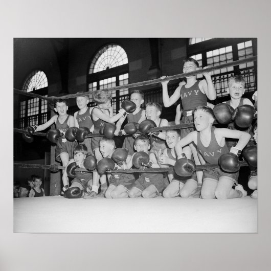 Poster Boxe junior, 1939. Photo vintage (Devant)