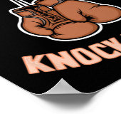 Poster Boxe Kickboxing Mama A Dit Frapper U Out Combighti (Coin)