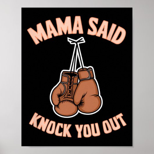 Poster Boxe Kickboxing Mama A Dit Frapper U Out Combighti (Devant)