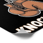 Poster Boxe Kickboxing Mama a dit Knock U Out Fighting S (Coin)