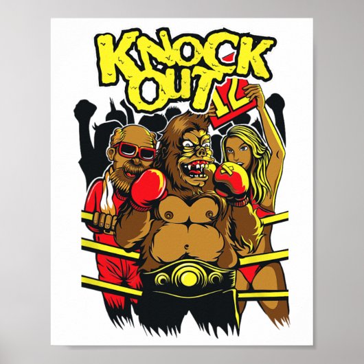 Poster Boxe Knock Out Dit : (Devant)
