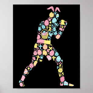 Poster Boxe Lapin Oeuf de Pâques Fête de Pâques Femmes Ho