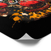 Poster Boxe léopard avec gants de boxe Kickboxing Drôle (Coin)