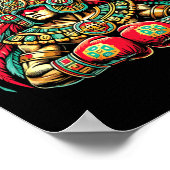 Poster Boxe mexicaine Aztec Warrior Design (Coin)