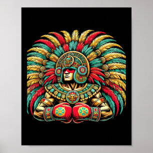 Poster Boxe mexicaine Aztec Warrior Design