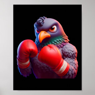 Poster Boxe Pigeon Boxer Kickboxer Mixed martial art Comb