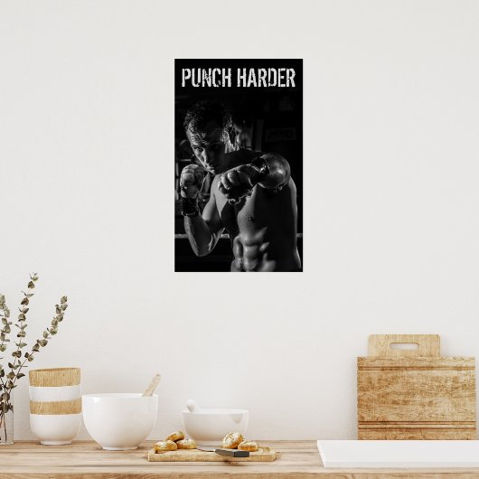 Poster Boxe Punch Workout Motivation (Cuisine)