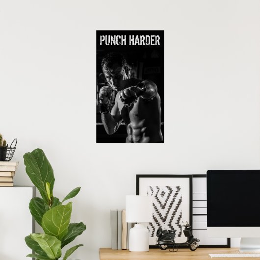Poster Boxe Punch Workout Motivation (Bureau à domicile)