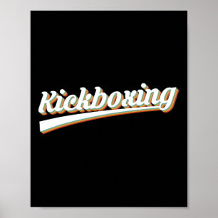 Poster Boxe thaï vintage rétro Kickboxeur