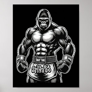 Poster Boxe Thaïlandaise Et Kickboxing - Muay Thai Gorill