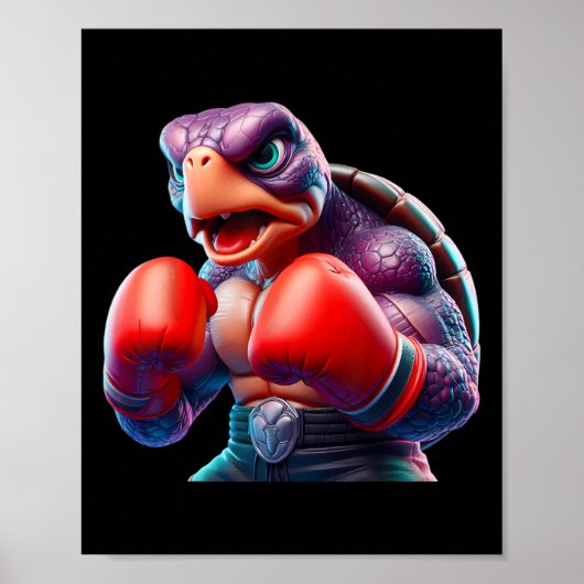 Poster Boxe Tortoise Boxer Kickboxer Mixed martial art Fi (Devant)
