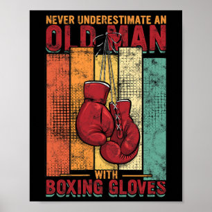 Poster Boxe Vieux Homme - Vintage