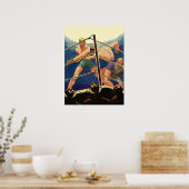Poster Boxe vintage, Boxers pendant un match (Cuisine)