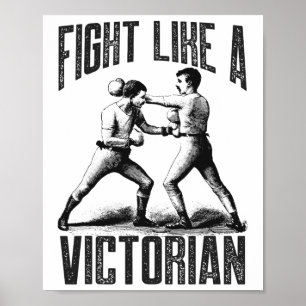Poster Boxe vintage Combattre Comme Un Clic Boxer Victori