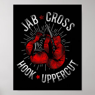 Poster Boxe Vintage Jab Cross Hook Uppercut