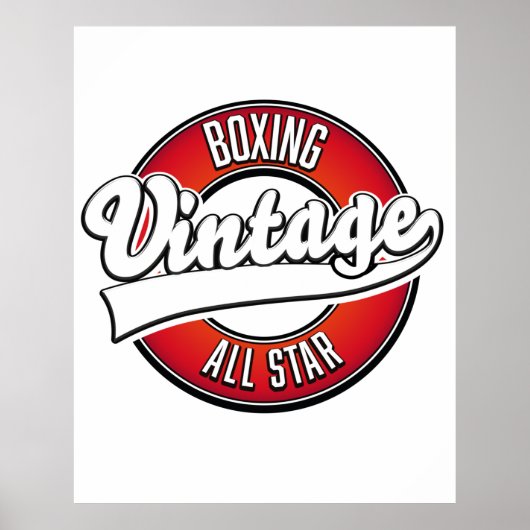 Poster Boxe Vintage Toutes les étoiles logo (Devant)