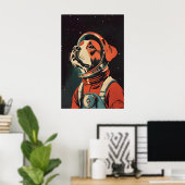 Poster Boxer Astronaut Poster, Boxer Retro Print, Boxer (Bureau à domicile)