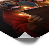 Poster Boxer Chiens Noël Caroling Festive Fête (Coin)