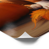 Poster Boxer Chiot Automne Citrouille de plaisir (Coin)