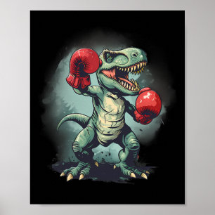Poster Boxer Dinosaur Boxing Dino Kickboxing T-rex Boxing