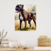 Poster Boxer Dog à l'aquarelle (Cuisine)
