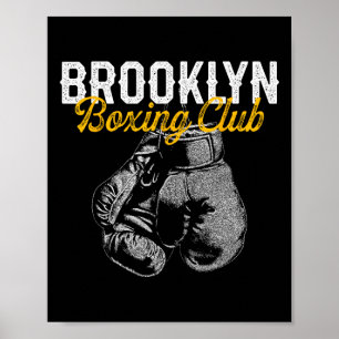 Poster Boxer en détresse Retro Brooklyn Boxer Club Vintag