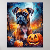 Poster Boxer Halloween avec la peur Citrouille (Devant)