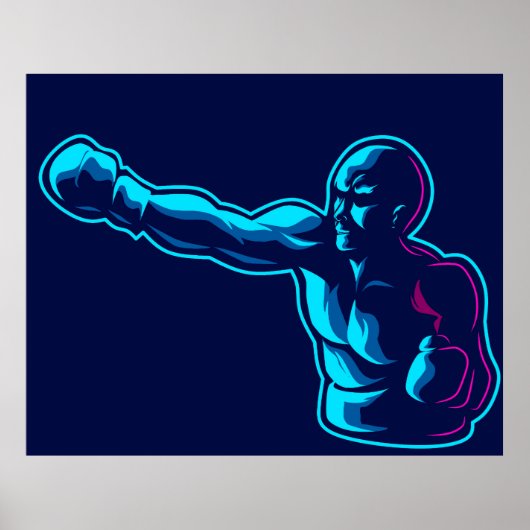 Poster Boxer homme pop art (Devant)