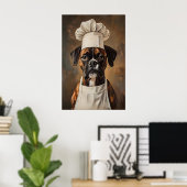 Poster Boxer In Chefs Hat Poster, Pet Poster, Boxer In (Bureau à domicile)