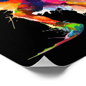 Poster Boxer Man Boxing Paint Splash Kickboxer Kickboxer (Coin)