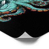 Poster Boxer Octopus Lover Ocean Sea Creator Funny Boxin (Coin)