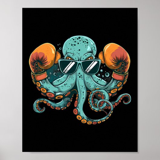 Poster Boxer Octopus Lover Ocean Sea Creator Funny Boxin (Devant)