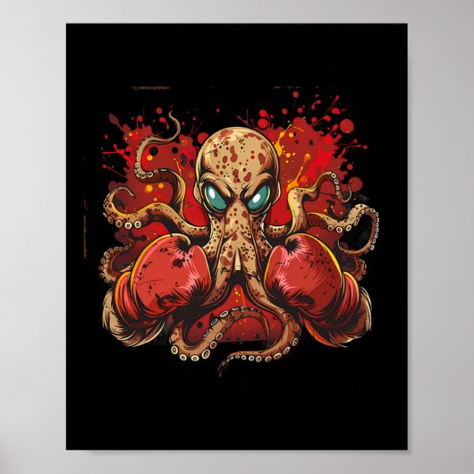 Poster Boxer Octopus Lover Ocean Sea Creator Funny Boxin (Devant)