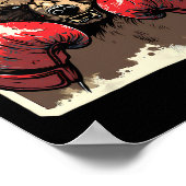 Poster Boxer Ours Avec Gants De Boxe Kickboxing Boîte Drô (Coin)