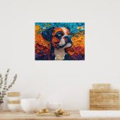 Poster Boxer papier Quilling Art Chien Portrait (Cuisine)