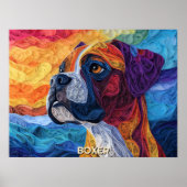 Poster Boxer papier Quilling Art Chien Portrait (Devant)