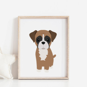 Poster Boxer Puppy Nursery & Kids Decor