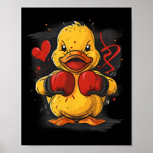 Poster Boxer Rubber Duck With Boxing Gloves Kickboxing Fu (Devant)