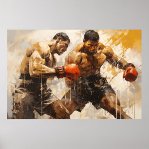 Poster Boxer Sport Peinture Art Décor Abstrait