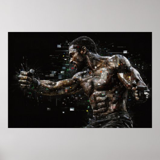 Poster Boxer Sport Peinture Art Décor Abstrait (Devant)