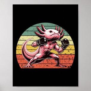 Poster Boxer style Vintage amusant Boxer Axolotl Boxer Gr