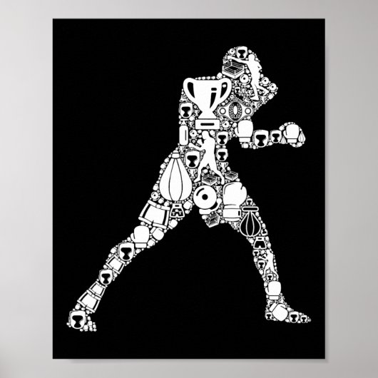 Poster Boxeur Boxe Hommes Enfants Garçons (Devant)