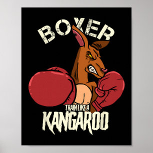 Poster Boxeur Boxe Kickboxing S'entraîner Comme Un Kangou