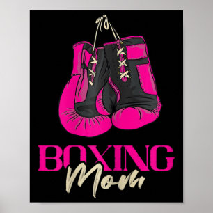 Poster Boxeuse Maman Boxeur Gants de Boxe Kickboxing K