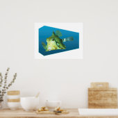 Poster Boxfish - arrière - plan bleu dégradé | (Cuisine)