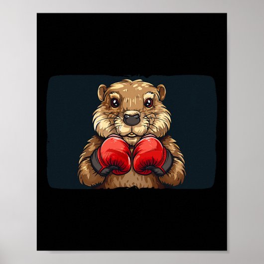 Poster Boxing Beaver Emblem For A Strong And Confident Ap (Devant)