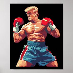 Poster Boxing Donald Trump - Lutte Musclée Pour Sauver L'