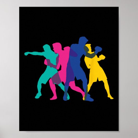 Poster Boxing Fight Mma Kickboxing Fighter Boxer Knockout (Devant)